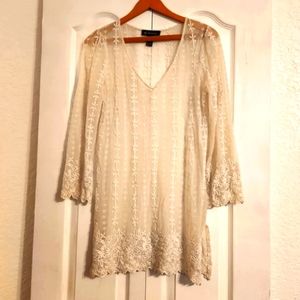 INC Woman Top Blouse Tunic embroidered M